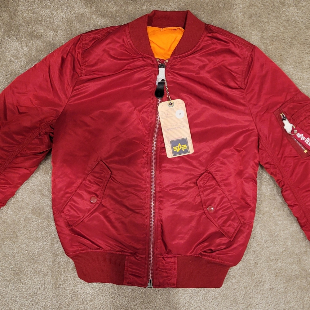 Alpha Industries Deep Red Bomber Jacket